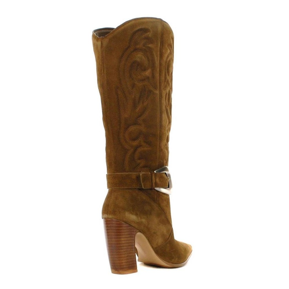 NEW WITHOUT TAG Vince Camuto Brown Suede Western Knee High Buckle Boots 10 - Picture 3 of 5